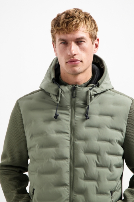NO-EXCESS jacket short fit sealed hooded knit